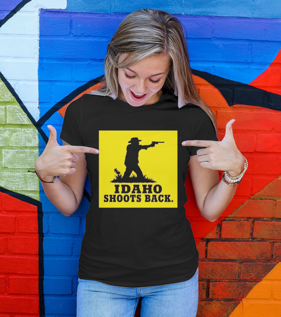 Idaho Shoots Back Cowboy Silhouette Retro Humor T-Shirt