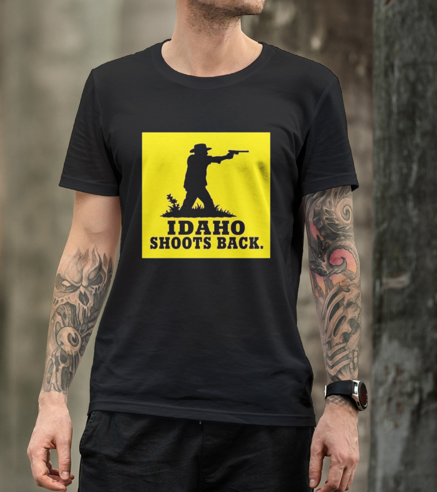 Idaho Shoots Back Cowboy Silhouette Retro Humor T-Shirt