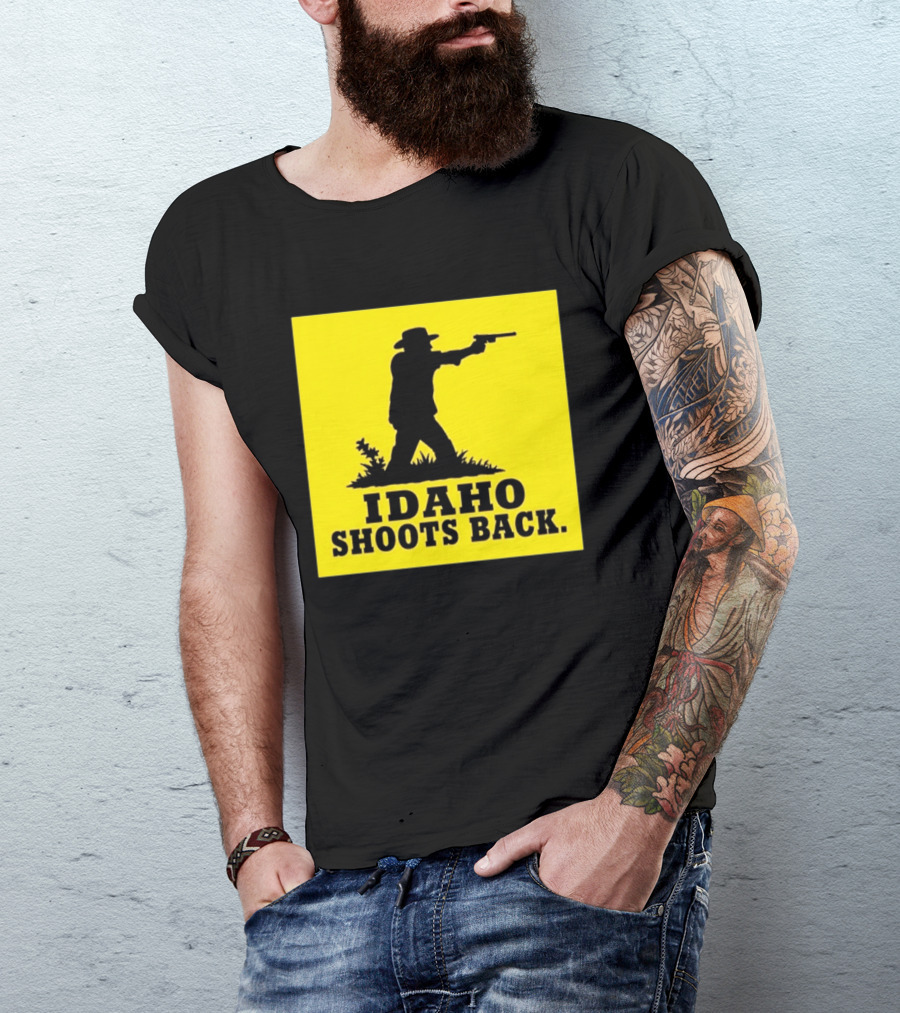 Idaho Shoots Back Cowboy Silhouette Retro Humor T-Shirt