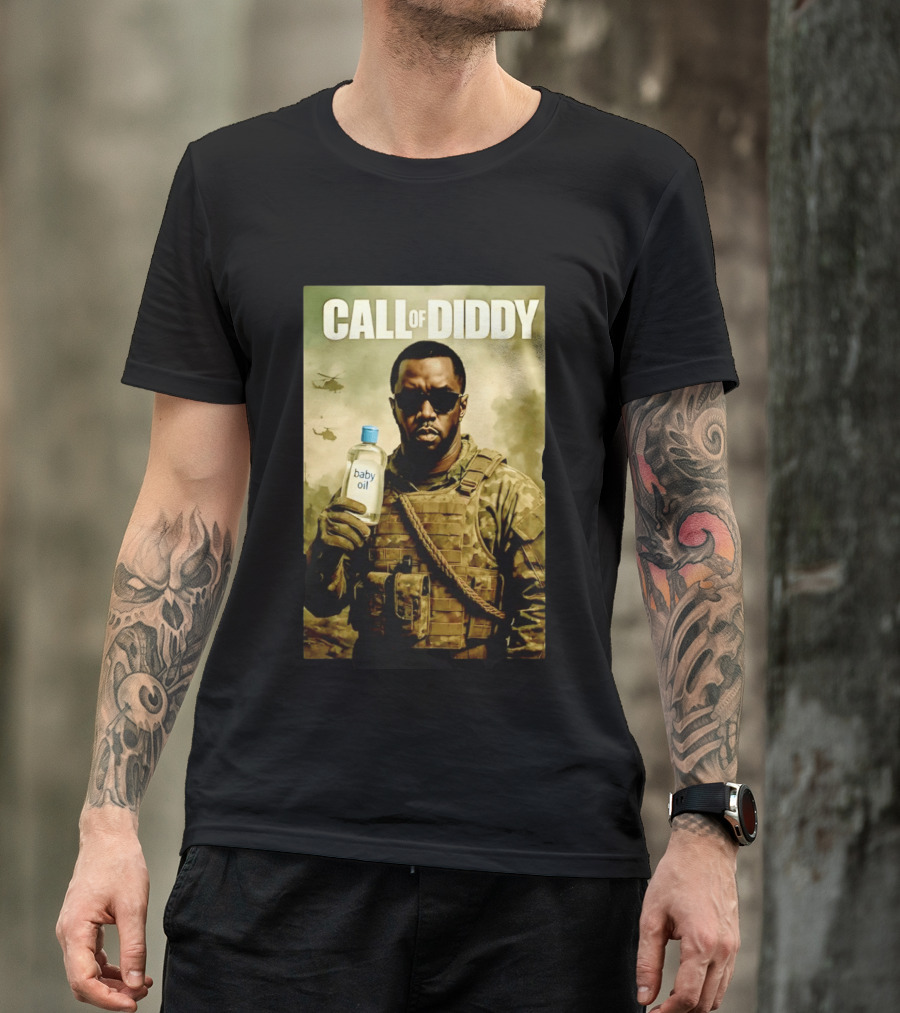 Call Of Diddy Baby Oil Military Humor T-Shirt