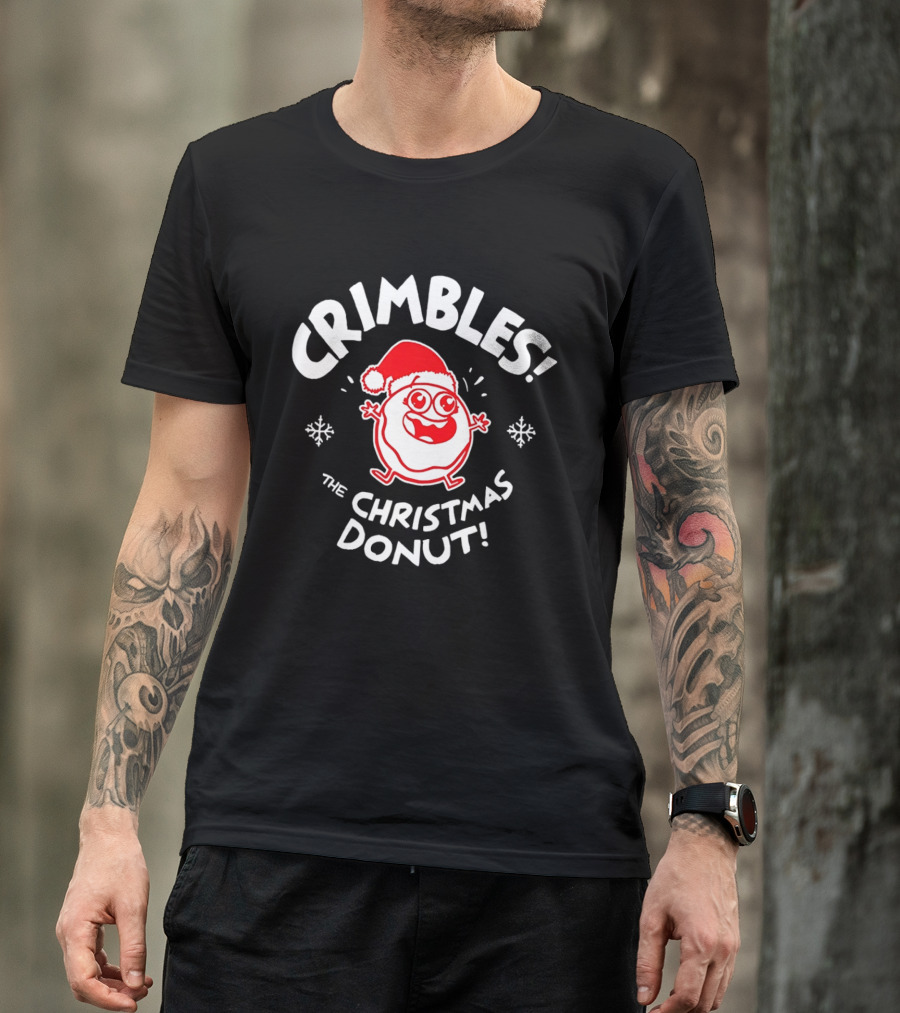 Crimbles Santa Hat The Christmas Donut Snowflakes T-Shirt