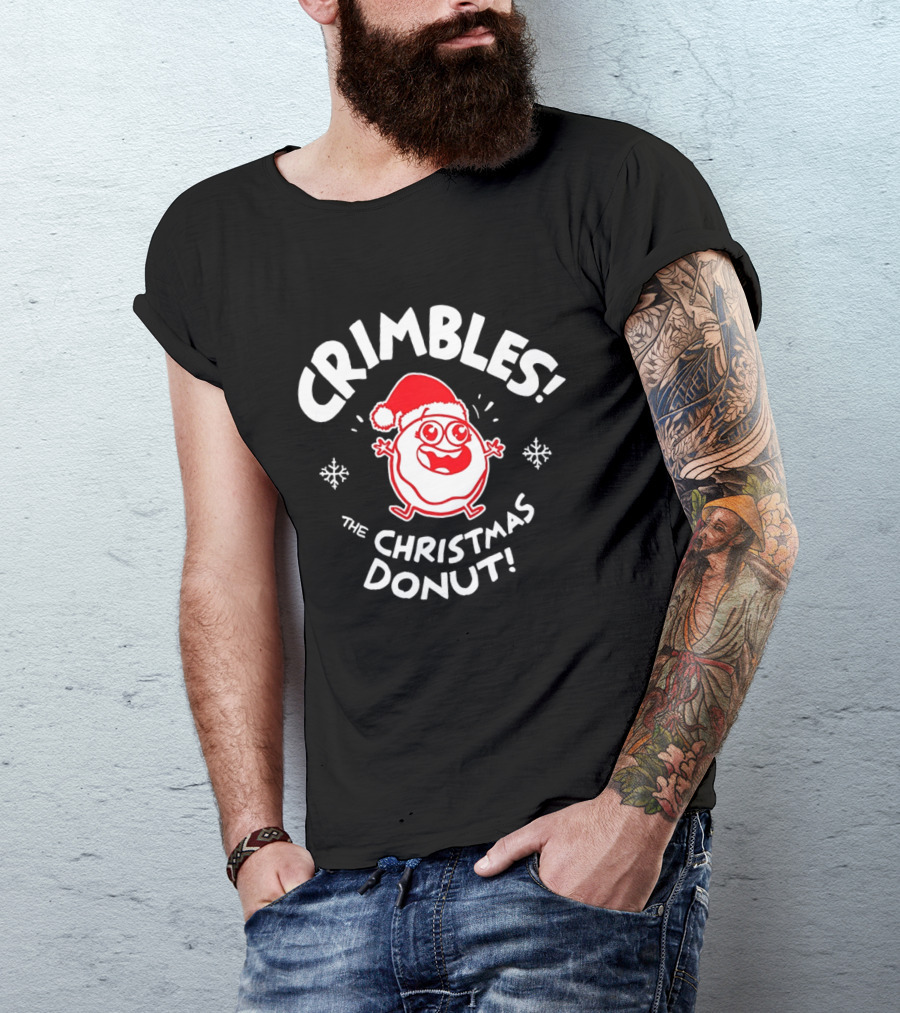 Crimbles Santa Hat The Christmas Donut Snowflakes T-Shirt