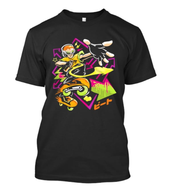 Jet Set Radio Beat Character Keep Rollin Neon Graffiti T-Shirt