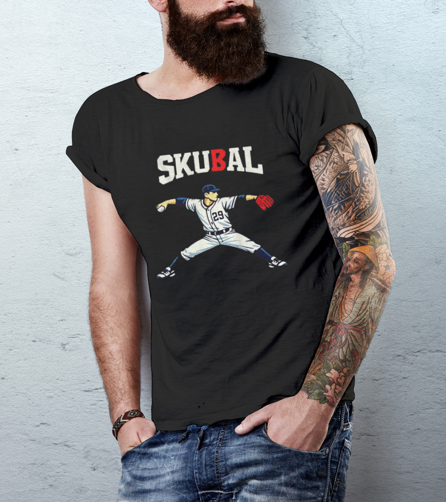 Tarik Skubal 29 Baseball Pitcher Pose MLB Action T-Shirt
