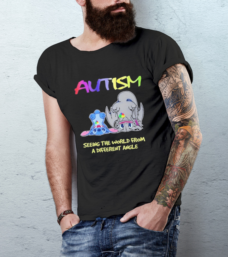 Autism Seeing The World From A Different Angle Toothless Stitch T-Shirt