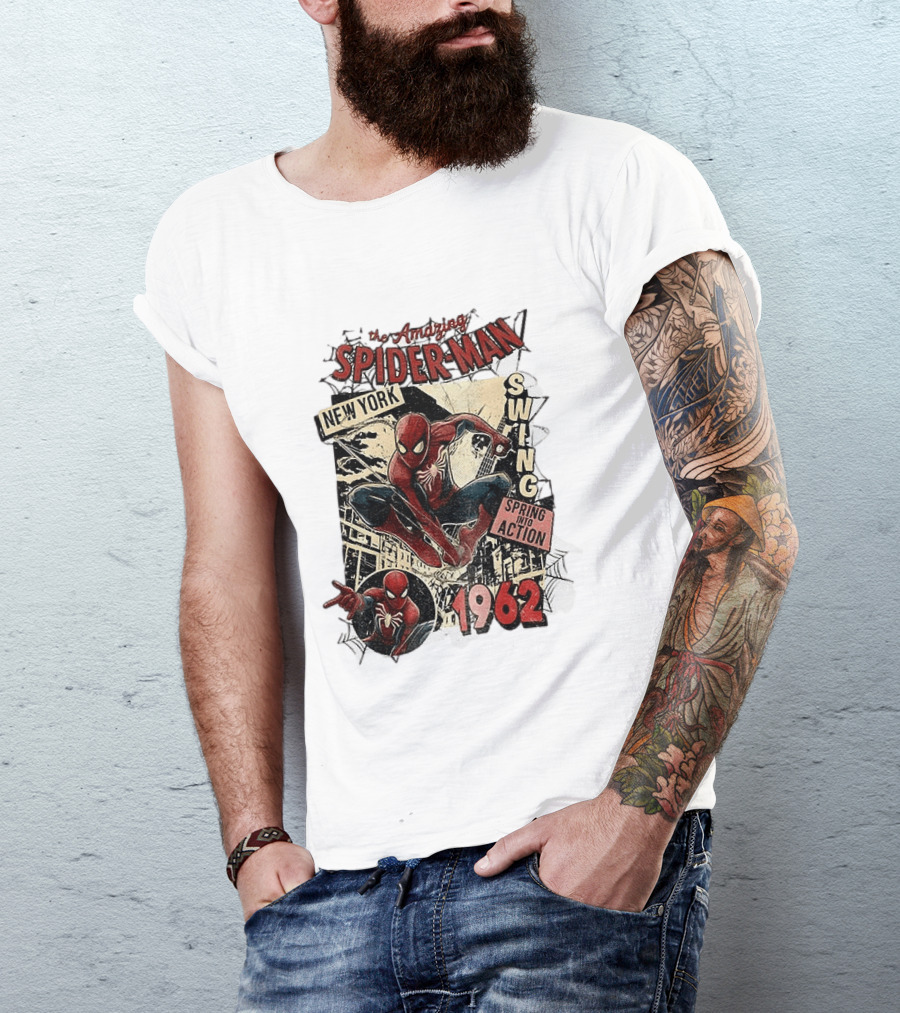Amazing Spider Man New York Swing Spring Into Action 1962 T-Shirt