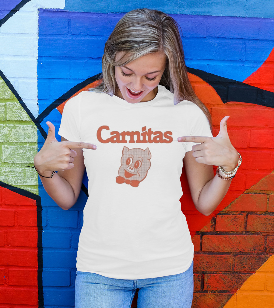 Carnitas Smiling Pig Face Nostalgic Pork T-Shirt