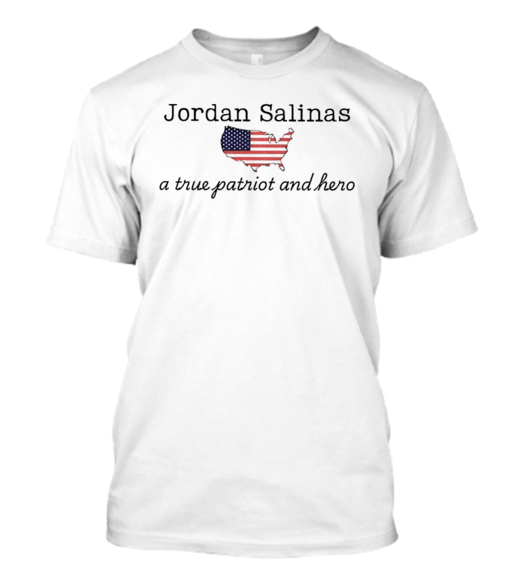 Jordan Salinas USA Flag Map A True Patriot And Hero T-Shirt