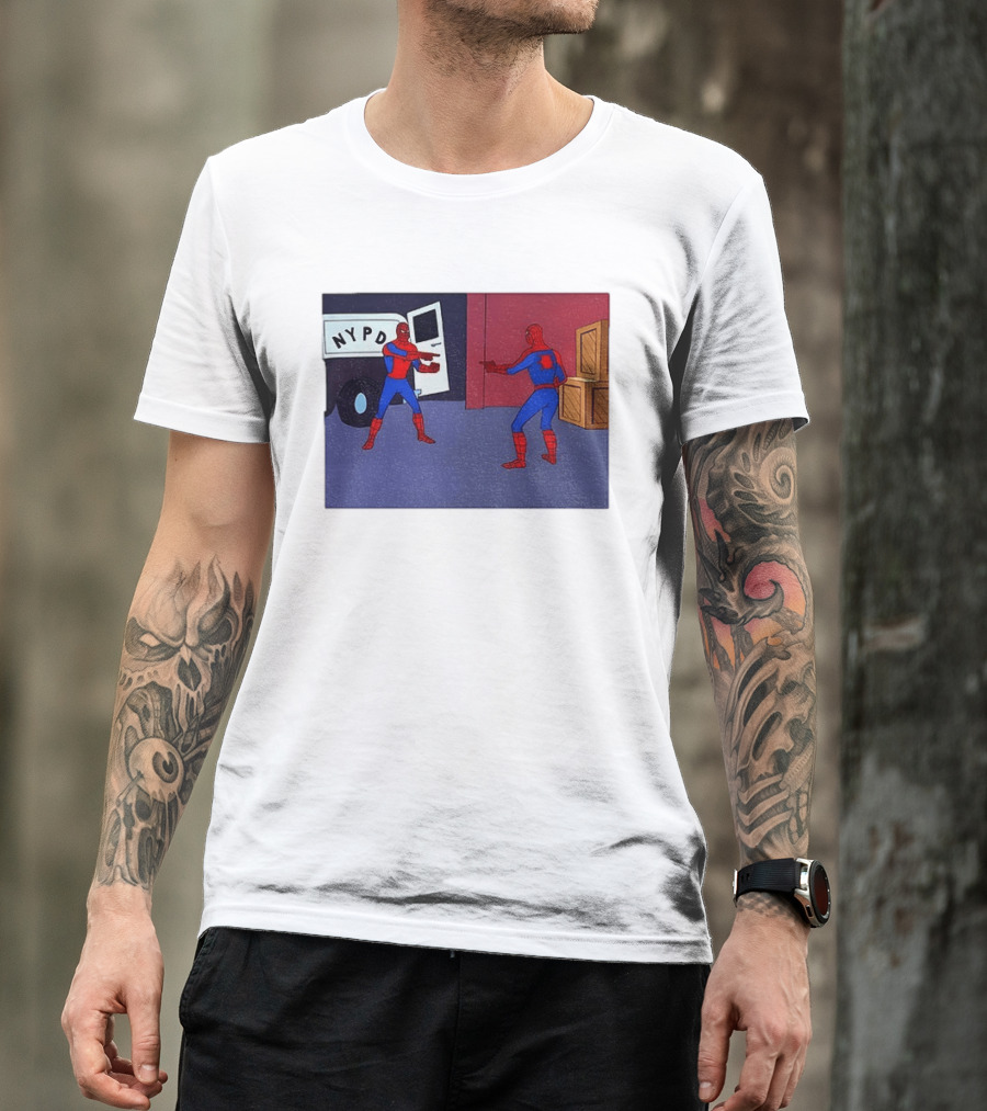 NYPD Spider Man Pointing Meme Twins Scene T-Shirt