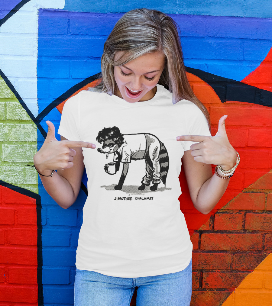 Timothée Chalamet Jimothy Raccoon 2026 Crossover Meme T-Shirt
