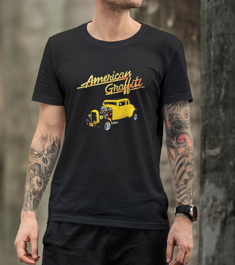 American Graffiti Yellow Deuce Coupe Hot Rod Car T-Shirt