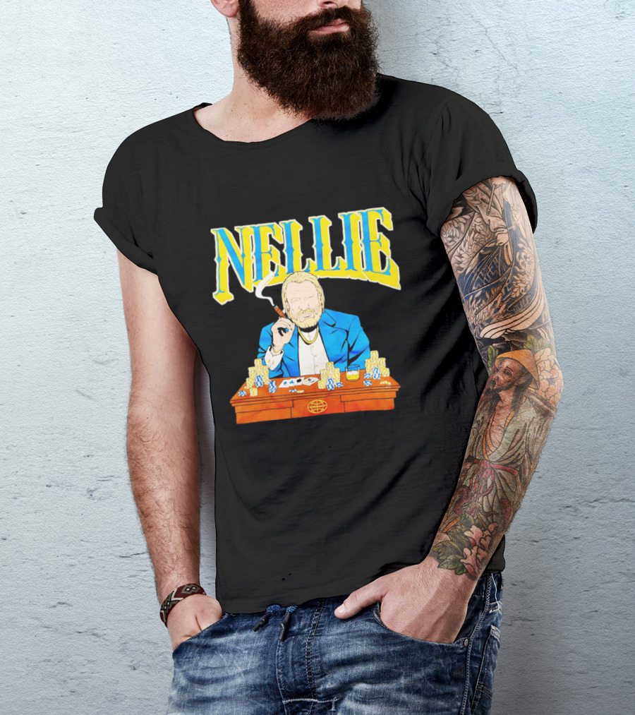 Nellie Warriorsworld Don Nelson Poker Scene Cigar Golden State Coach T-Shirt
