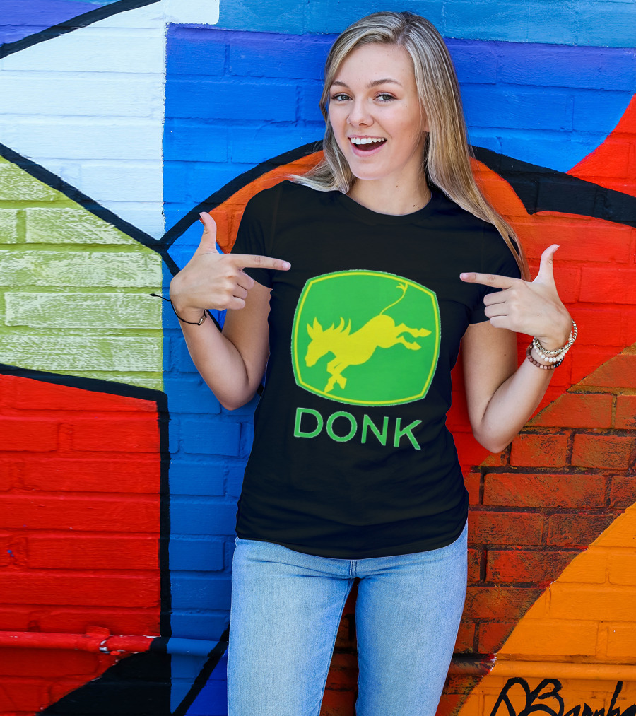 Donk Green And Yellow Farming Donkey T-Shirt