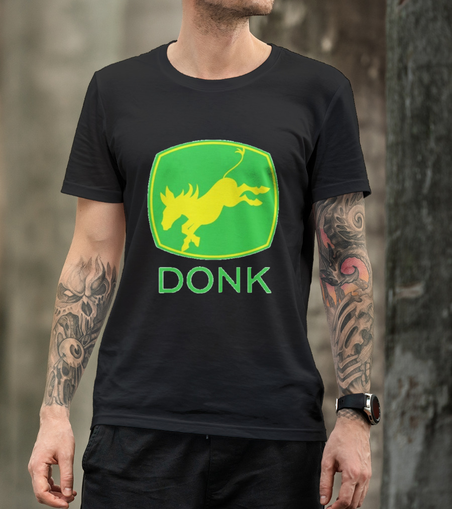 Donk Green And Yellow Farming Donkey T-Shirt