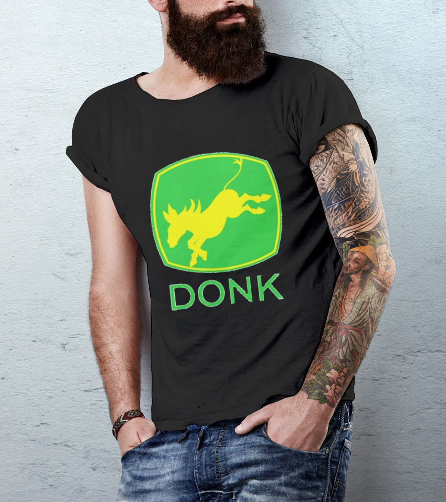 Donk Green And Yellow Farming Donkey T-Shirt