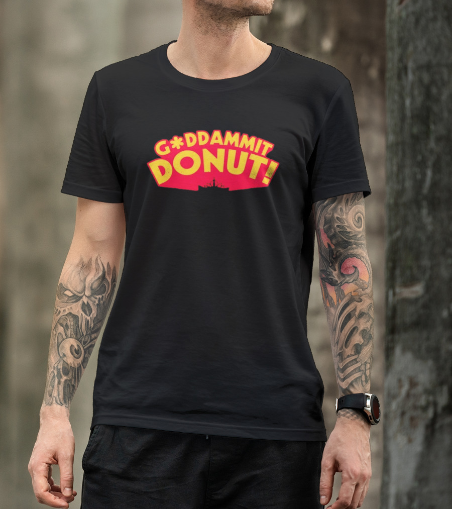 Gddammit Donut Goddammit Crown Starburst Red Yellow T-Shirt