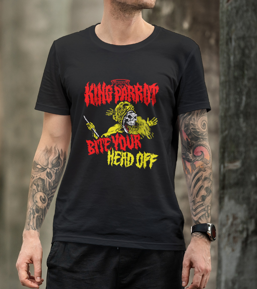 King Parrot Bite Your Head Off Skull And Creature T-Shirt