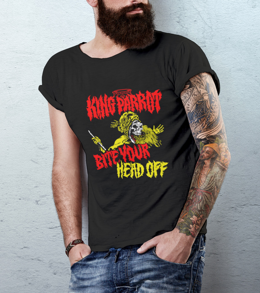 King Parrot Bite Your Head Off Skull And Creature T-Shirt
