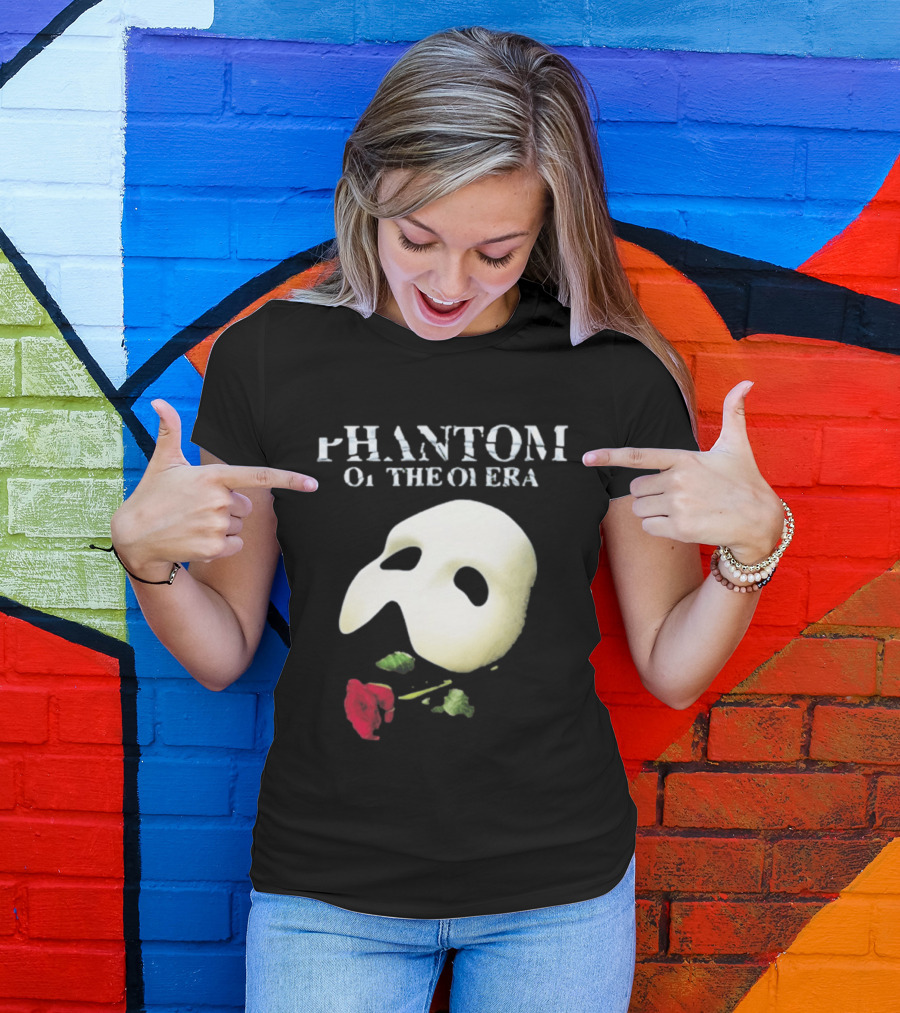 Phantom Of The Opera Mask Red Rose T-Shirt