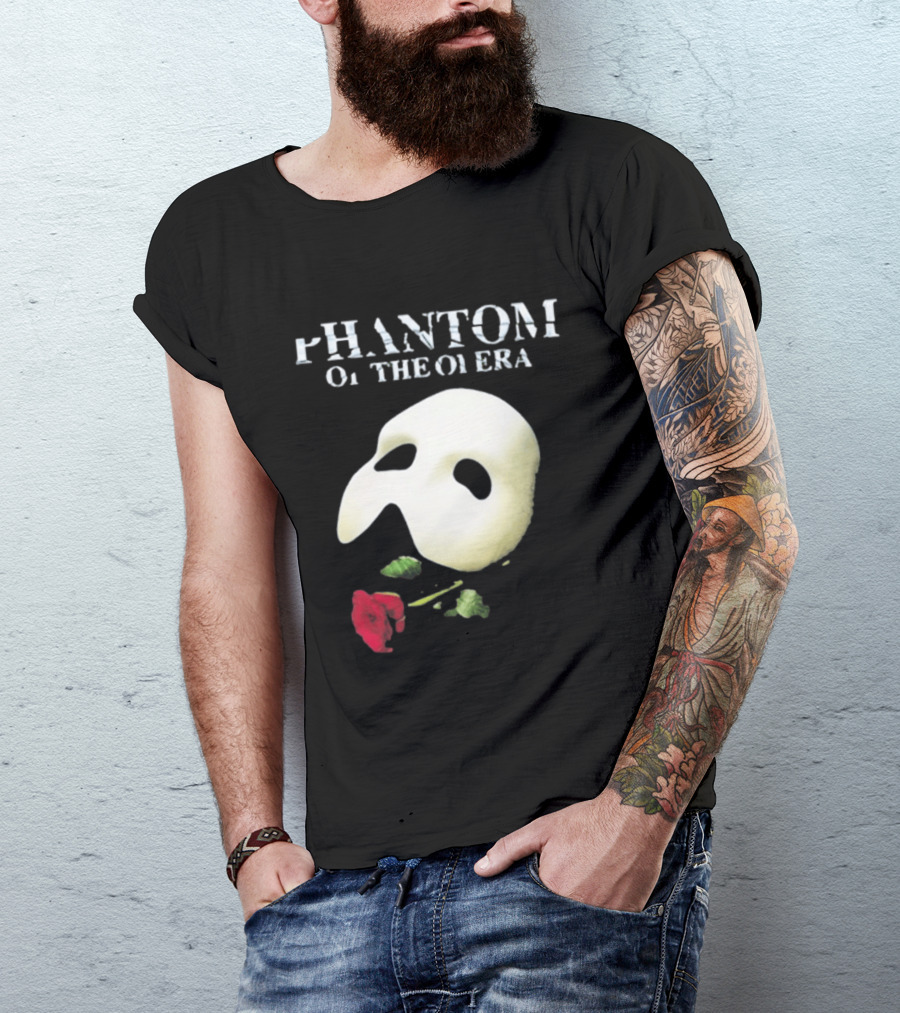 Phantom Of The Opera Mask Red Rose T-Shirt