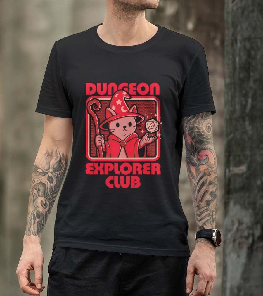 Dungeon Explorer Club RPG Mage Cat T-Shirt