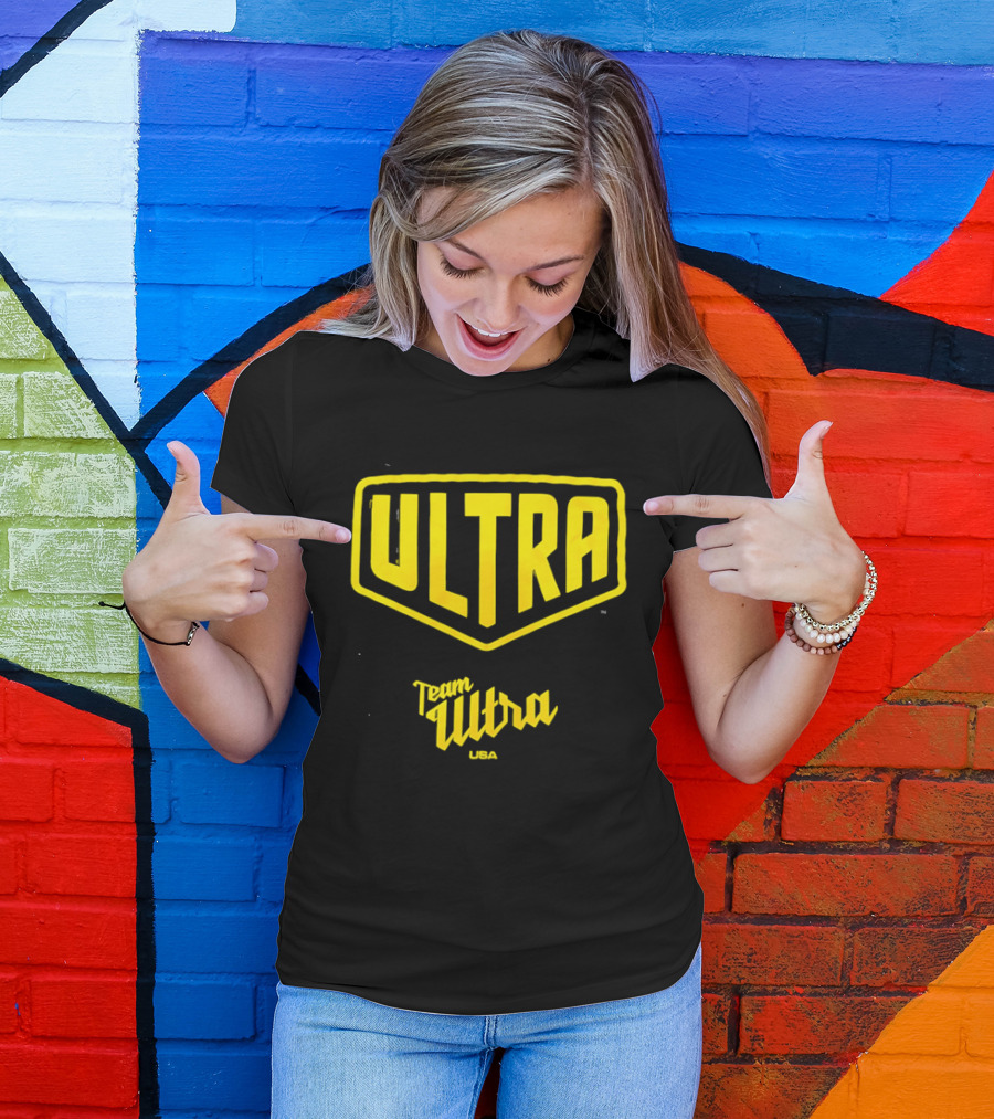 Team Ultra USA Yellow Black Shield Crest Ultra USA T-Shirt