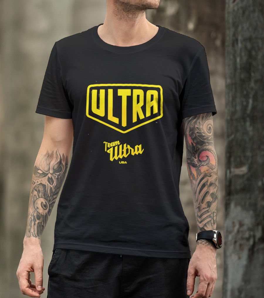 Team Ultra USA Yellow Black Shield Crest Ultra USA T-Shirt