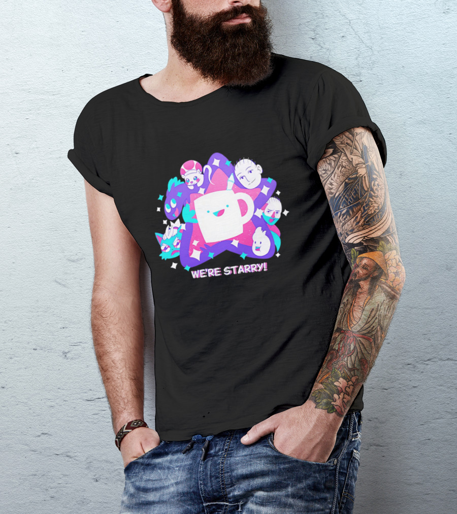 We're Starry Colorful Cartoon Characters And Happy T-Shirt