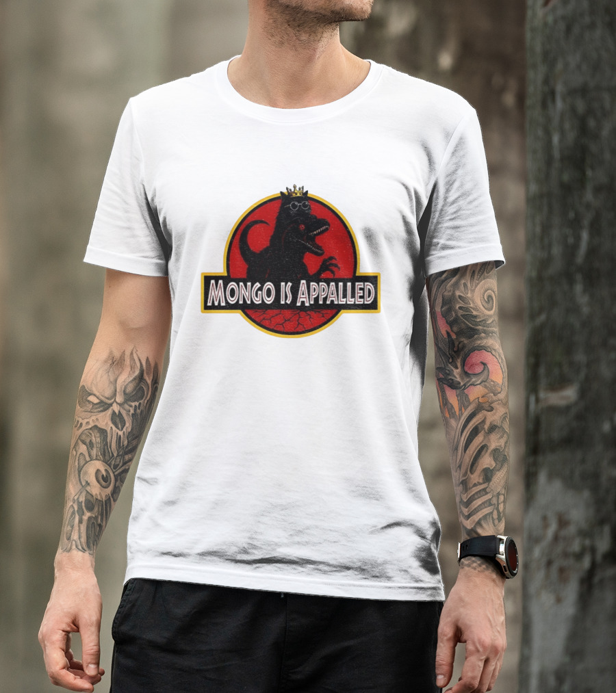 Mongo Is Appalled Dinosaur Crown Sunglasses Red Circle T-Shirt