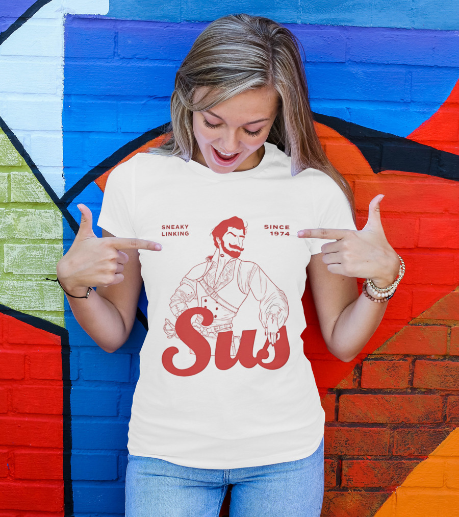 Sneaky Linking Since 1974 Sus Man Red Western T-Shirt
