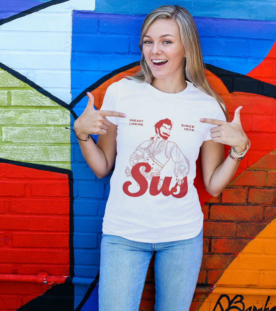 Sneaky Linking Since 1974 Sus Man Red Western T-Shirt