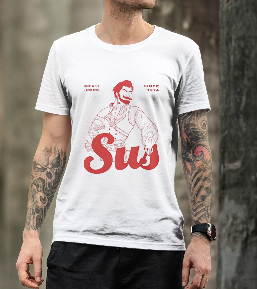 Sneaky Linking Since 1974 Sus Man Red Western T-Shirt