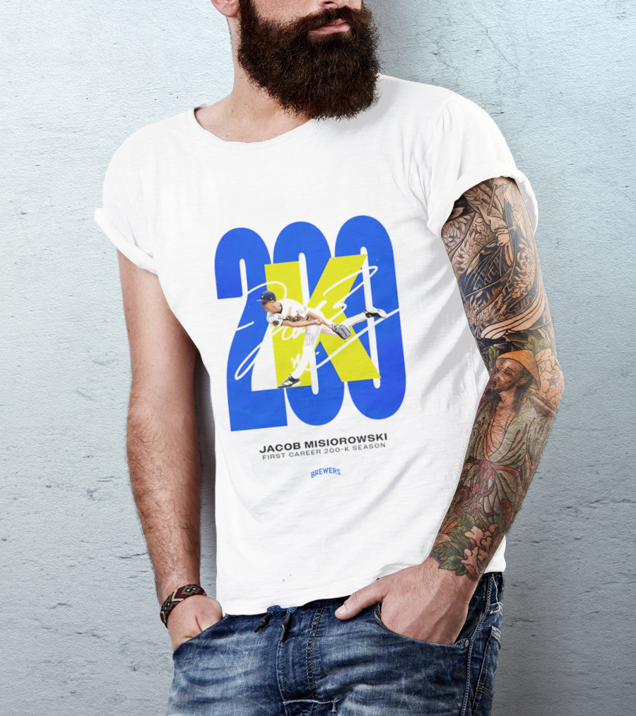 Jacob Misiorowski First Career 200 K Season Brewers 200K T-Shirt