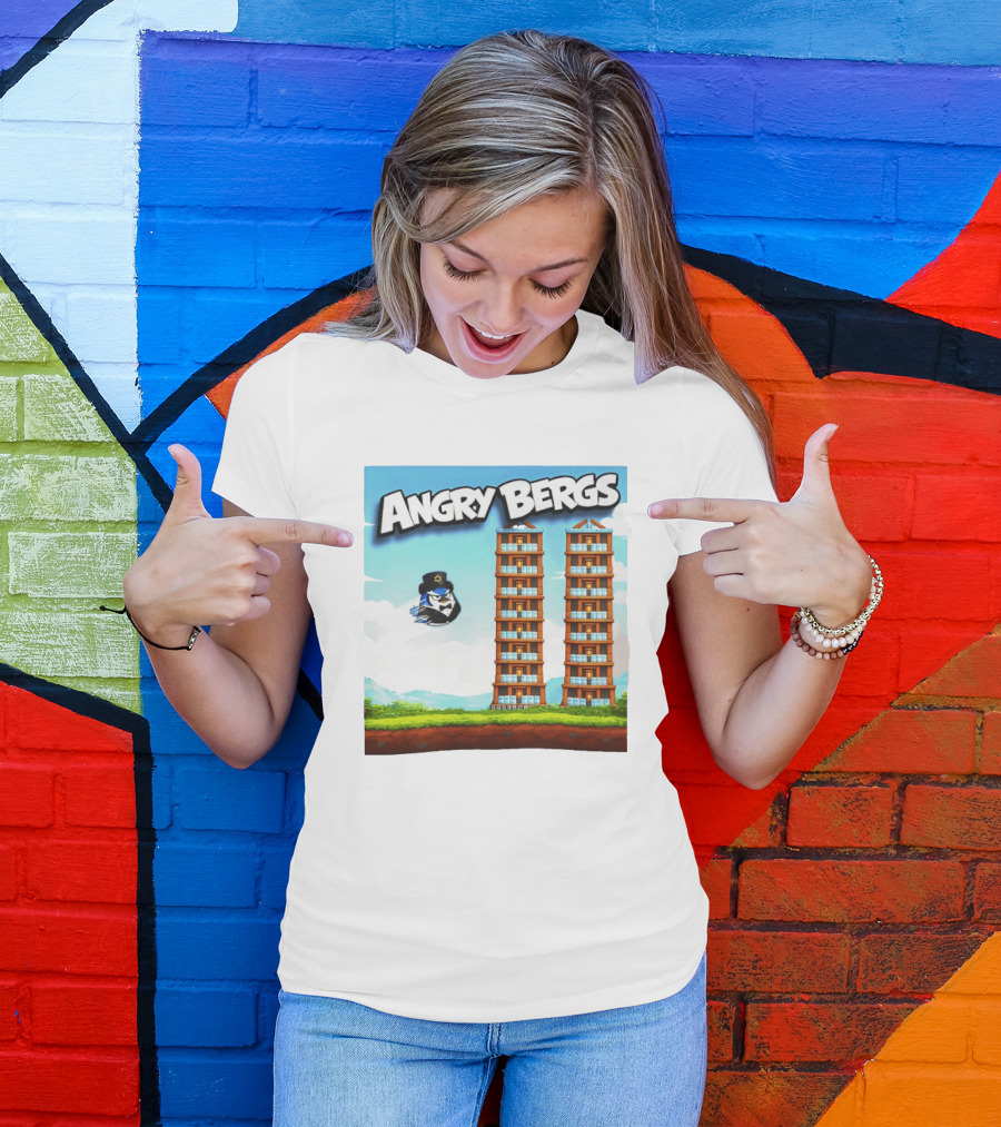 Angry Bergs Funny Parody Building Smash блоки Stack Game T-Shirt