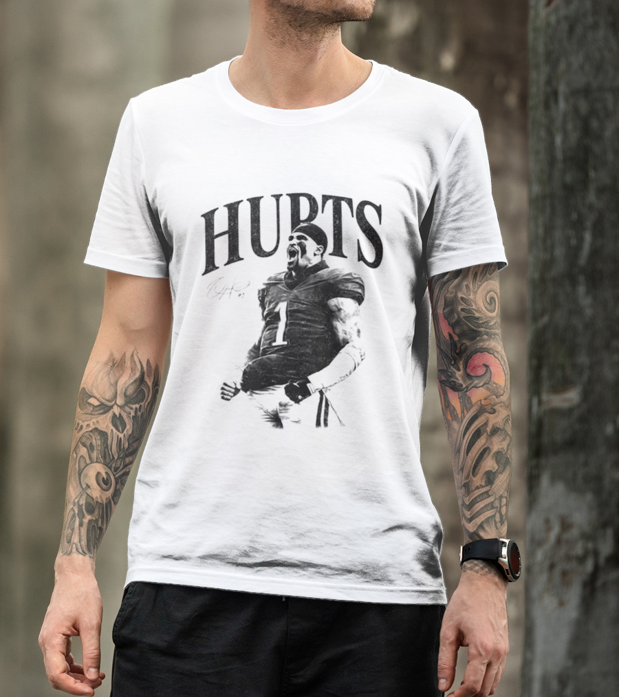 Jalen Hurts Philadelphia Eagles Number One Signature Football Player T-Shirt