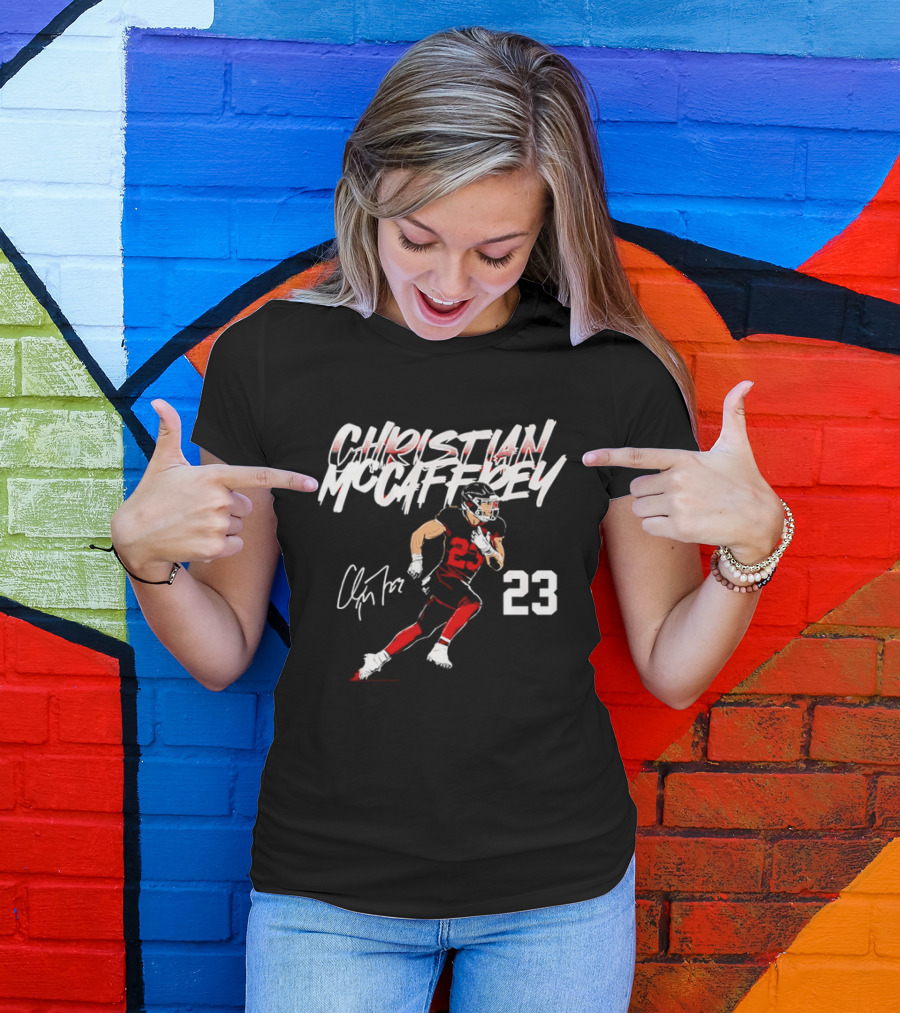 Christian Mccaffrey Signature 23 Football Running Back T-Shirt