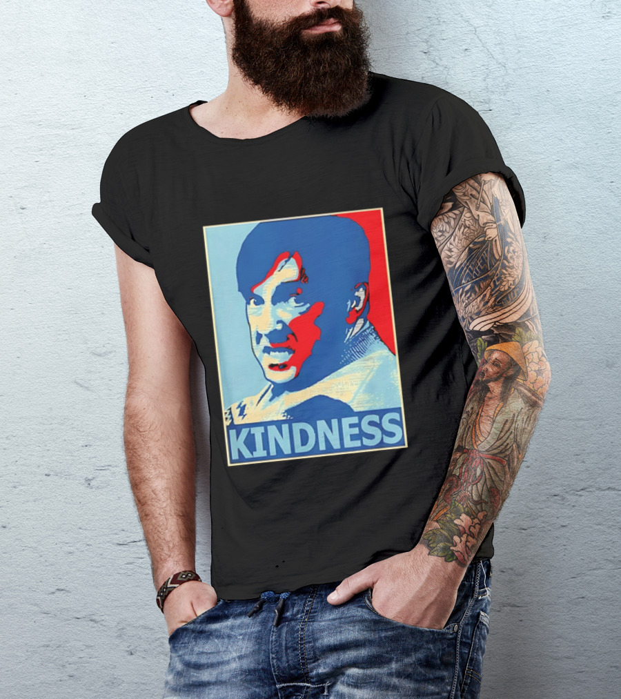 Kindness Mustachioed Man Halftone T-Shirt