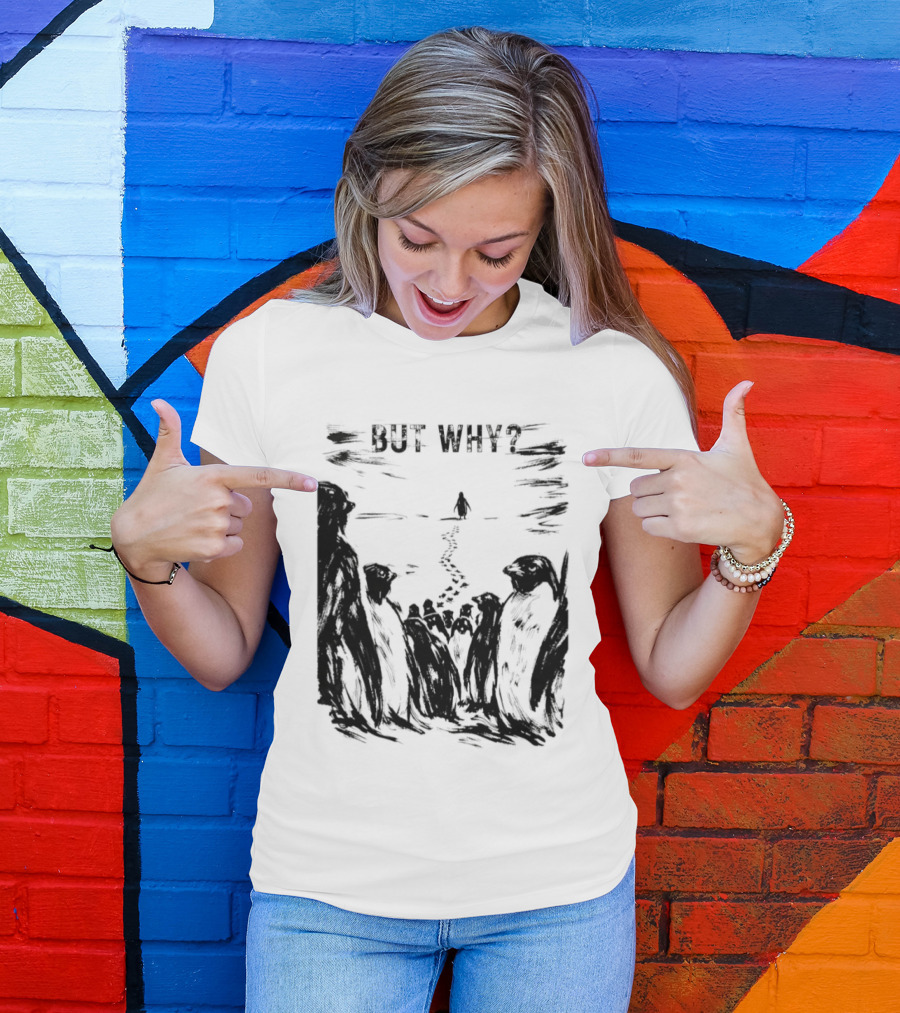 Nihilist Penguin But Why Snow Scene T-Shirt