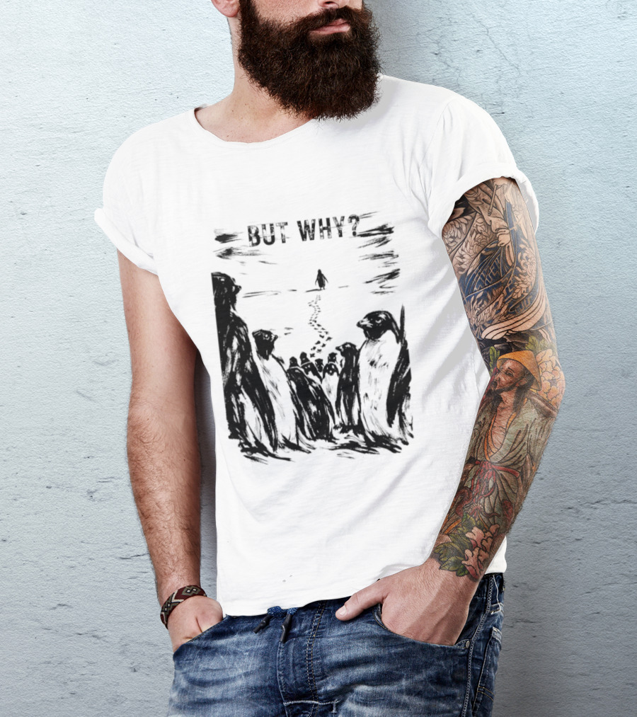 Nihilist Penguin But Why Snow Scene T-Shirt