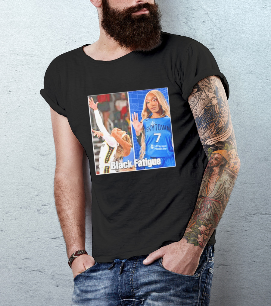 Skytown WNBA Black Fatigue Meme DiJonai Carrington Sophie Cunningham Hard Foul T-Shirt