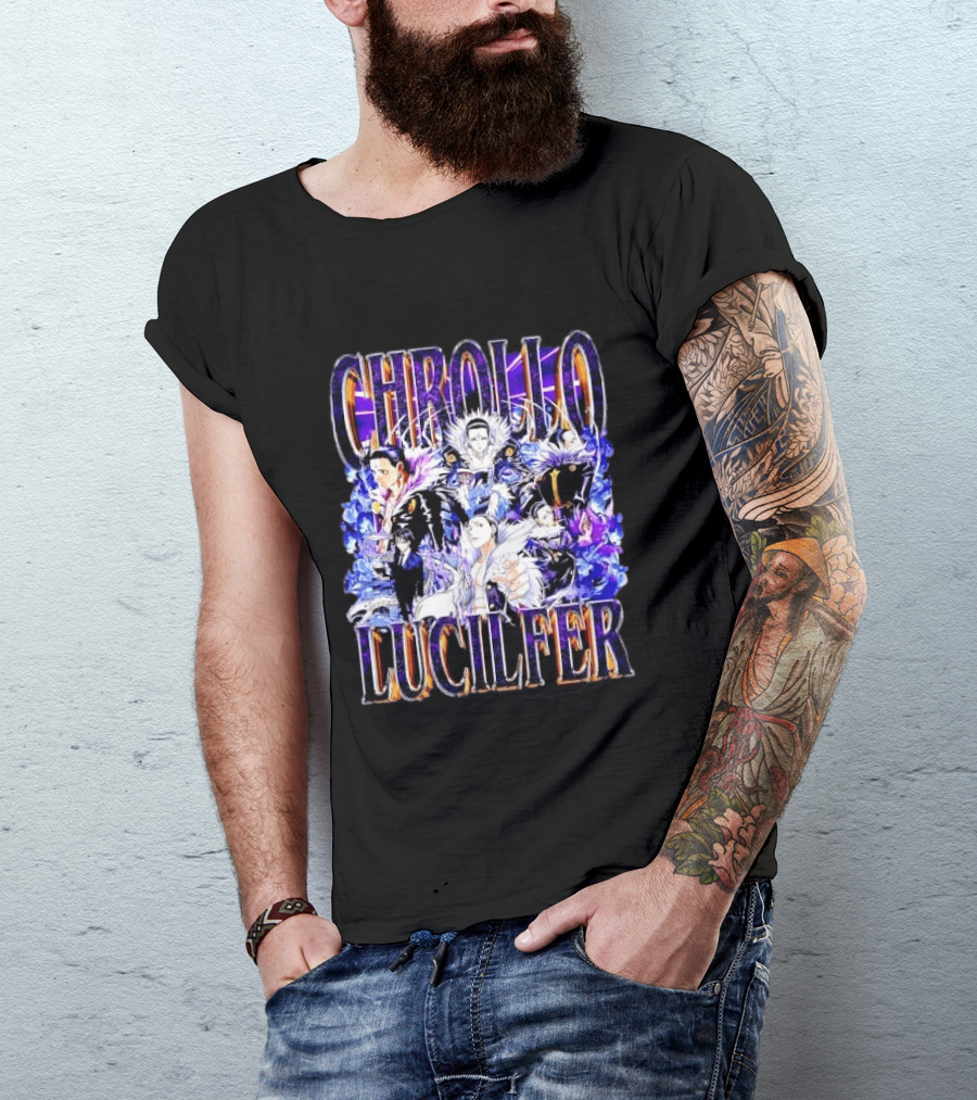 Chrollo Lucilfer Multiple Poses Purple Aura Flames Bootleg Collage Anime Hunter X Hunter T T-Shirt