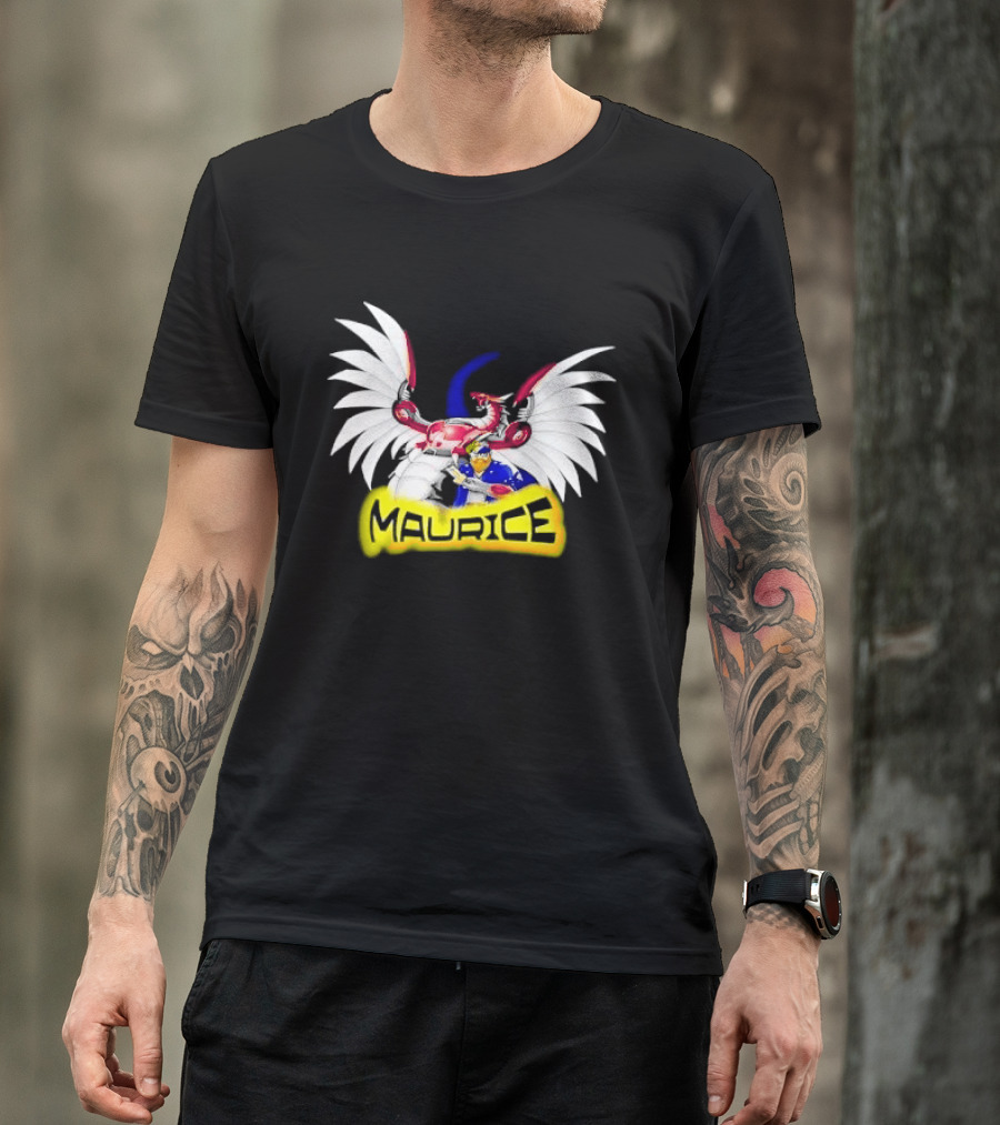 Maurice Cybernetic Dragon Winged Anime Duelist Trading Card Yellow T-Shirt