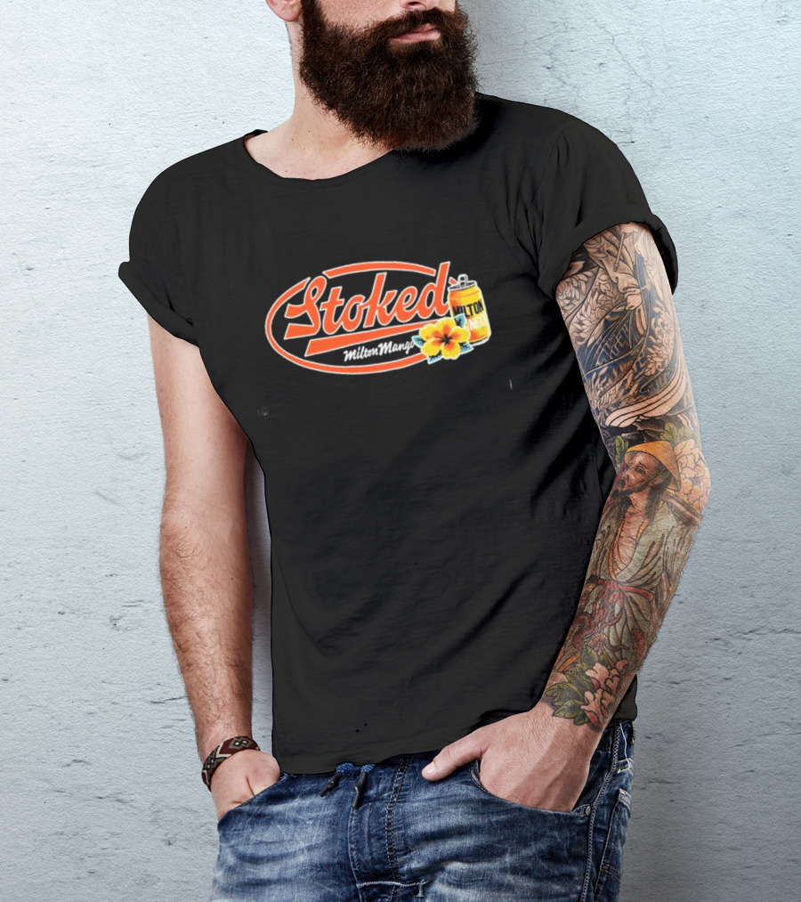 Milton Mango Stoked With Flowers Can T-Shirt