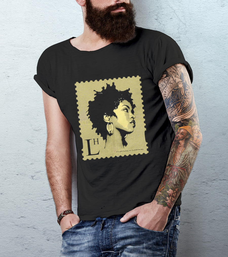 Everything Is Lh Gold Line Afro Woman Stamp T-Shirt