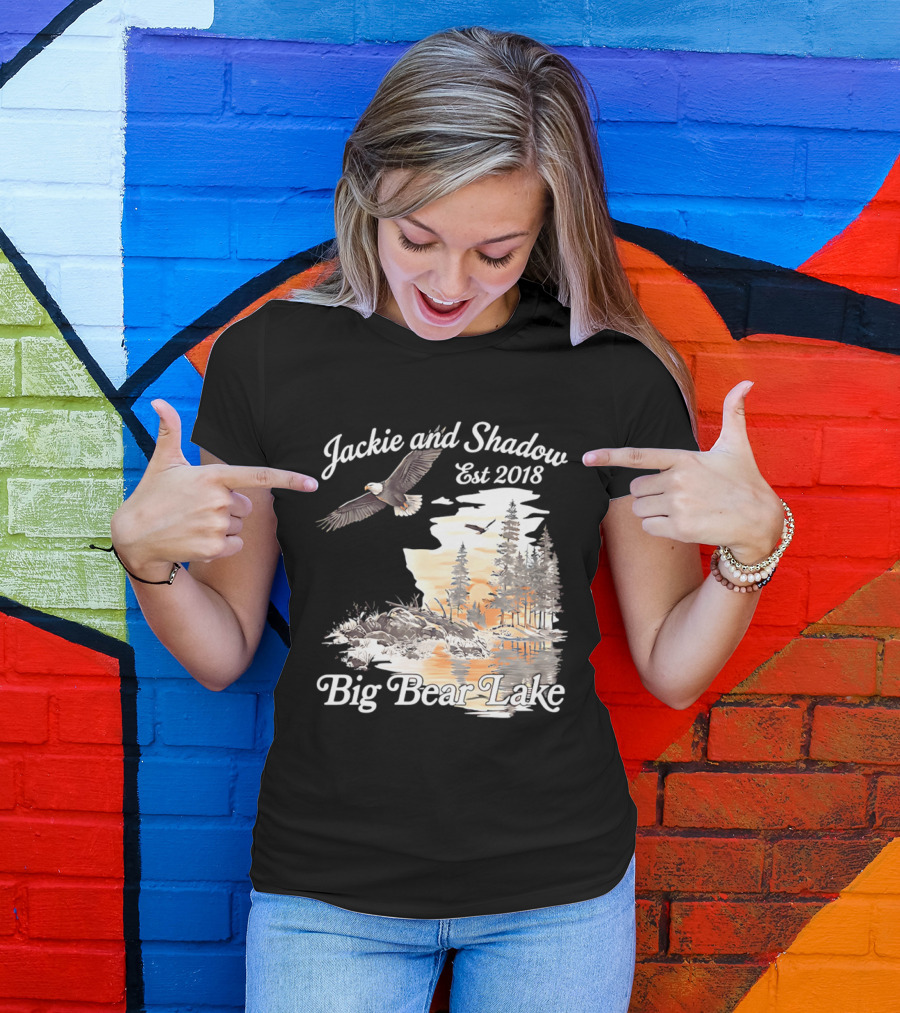 Jackie And Shadow Est 2018 Big Bear Lake Bald Eagles Family Scenic Nature T-Shirt