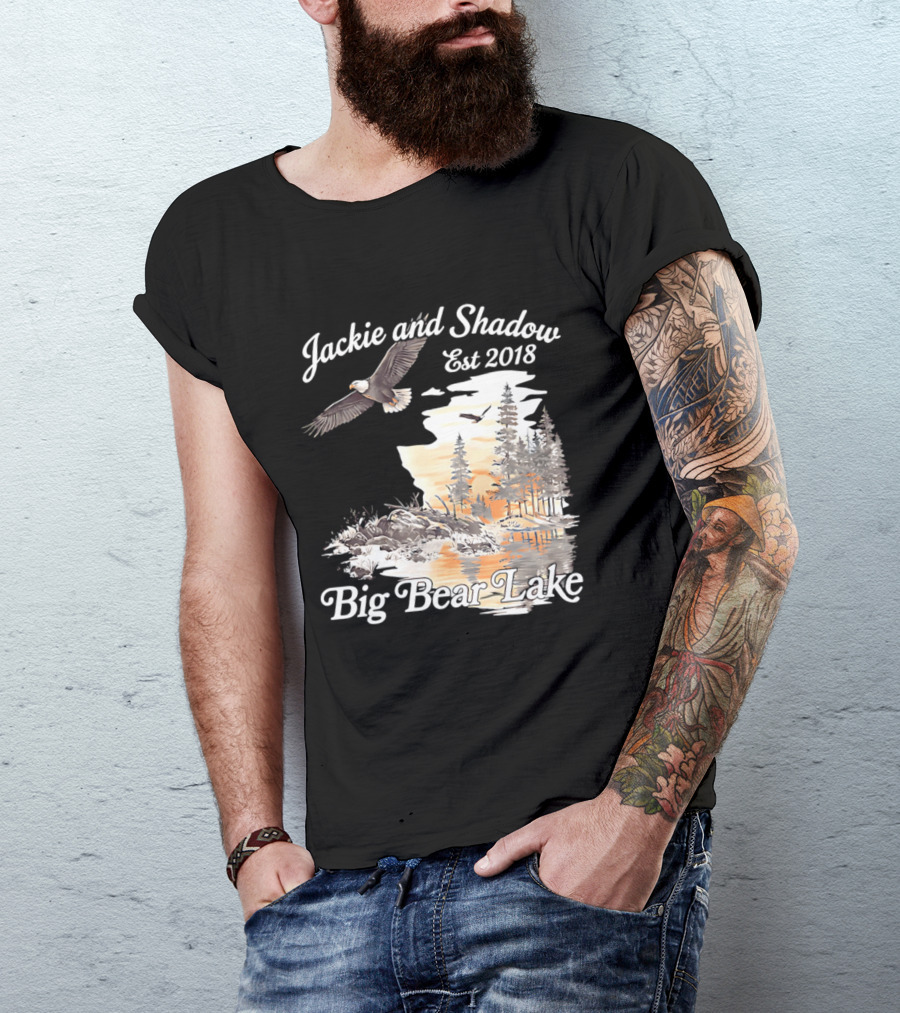 Jackie And Shadow Est 2018 Big Bear Lake Bald Eagles Family Scenic Nature T-Shirt