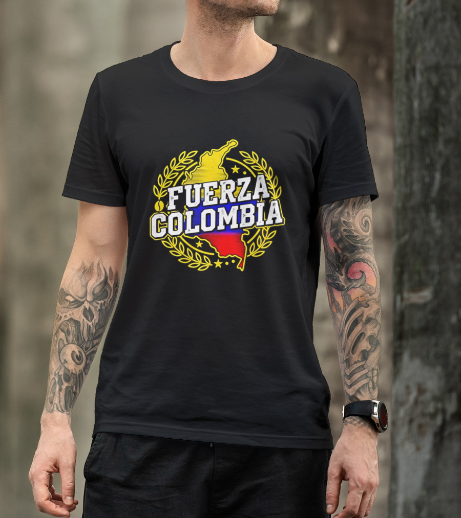 Fuerza Colombia Earthquake Relief Support Colombian Pride Map T-Shirt