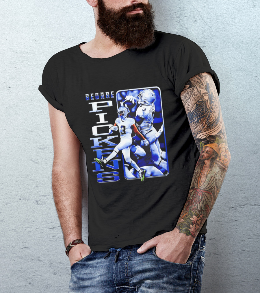 George Pickens Football Catching Collage Blue T-Shirt