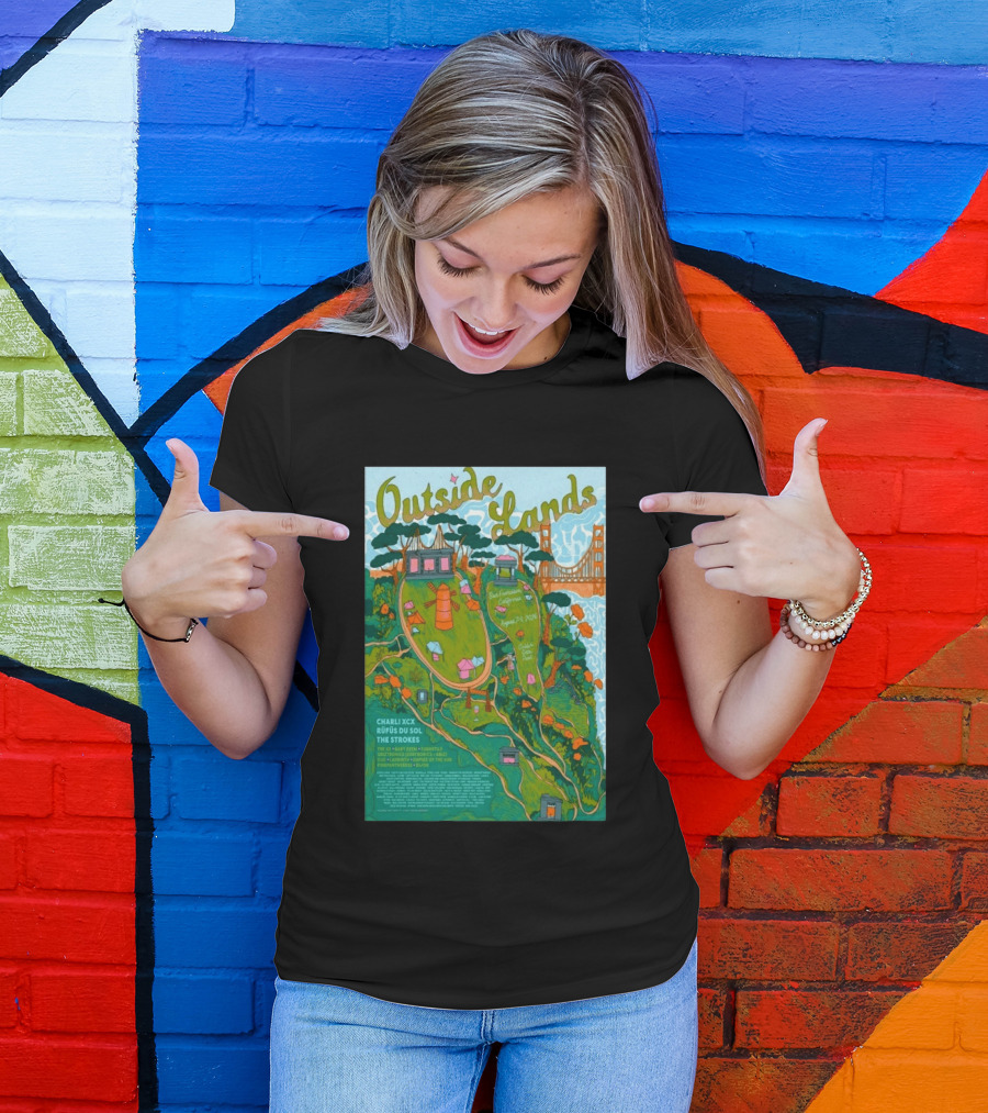 Outside Lands San Francisco August 7 9 2026 Golden Gate Park Charli XCX Rufus Du Sol The Strokes T-Shirt