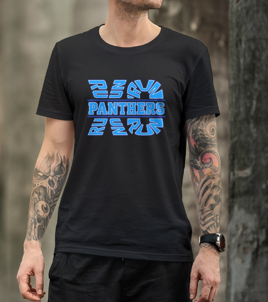 Run Panthers Repeated Blue Kinetic Athletic Block T-Shirt